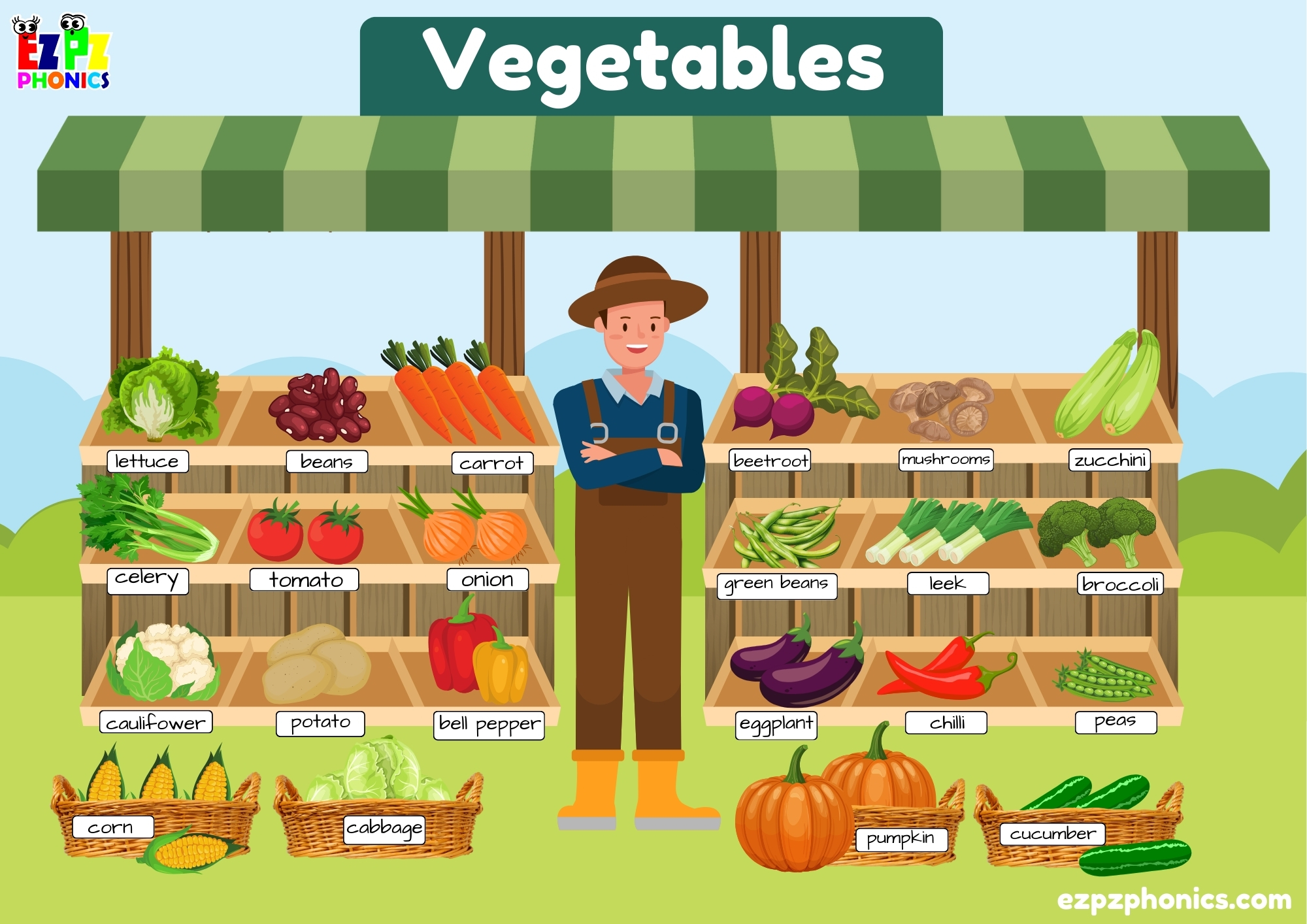 Vegetables Picture Dictionary My First English Words (Free PDF Download)